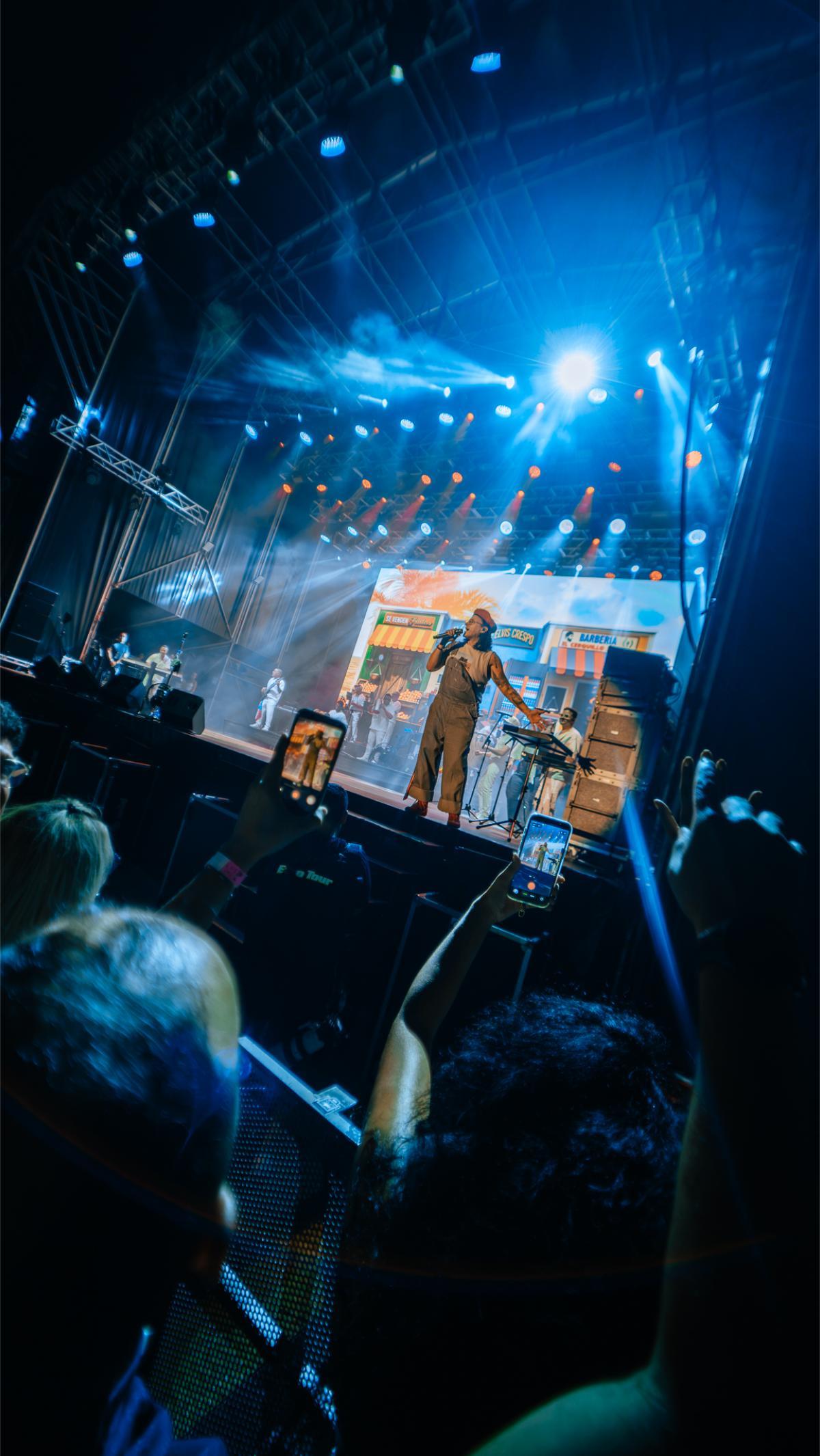 Primer plano del público durante el concierto de Elvis Crespo en el Tío Pepe Festival de Jerez (© Fatou.es)